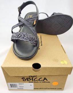 Sbicca Nadiya Black Womens Flat Sling Sandal